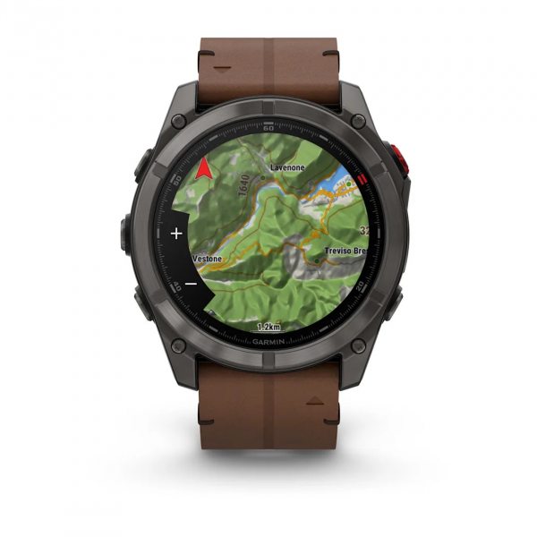 GARMIN FENIX 8 PRO 51MM AMOLED SAPPHIRE CARBON GREY DLC TITANIUM С CHESTNUT КОЖЕНА КАИШКА 1
