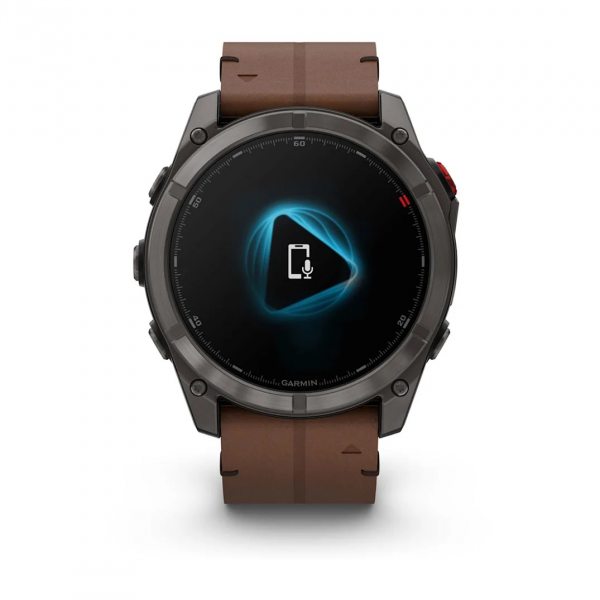 GARMIN FENIX 8 PRO 51MM AMOLED SAPPHIRE CARBON GREY DLC TITANIUM С CHESTNUT КОЖЕНА КАИШКА 2