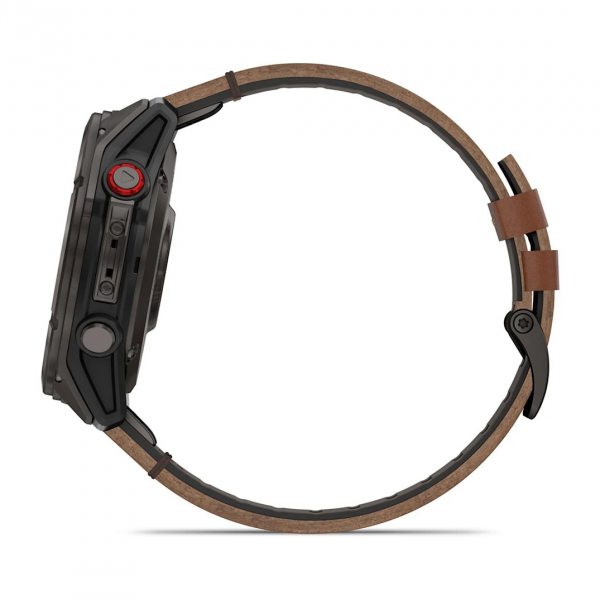 GARMIN FENIX 8 PRO 51MM AMOLED SAPPHIRE CARBON GREY DLC TITANIUM С CHESTNUT КОЖЕНА КАИШКА 7