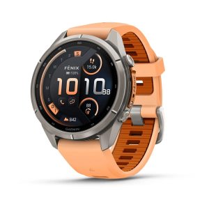 Garmin Fenix 9 Pro inReach 43mm Titanium с Shell Pink/Autumn Orange силиконова каишка