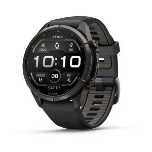 Garmin Fenix 9 Pro inReach 43mm Carbon Gray DLC Titanium с Black/Pebble Grey силиконова каишка