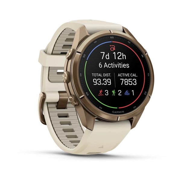 GARMIN FENIX 9 PRO INREACH 43MM AUTUMN GOLD TITANIUM С CREAM/FRENCH GREY СИЛИКОНОВА КАИШКА 1