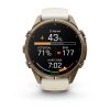Garmin Fenix 9 Pro inReach 43mm Autumn Gold Titanium с Cream/French Grey силиконова каишка 2