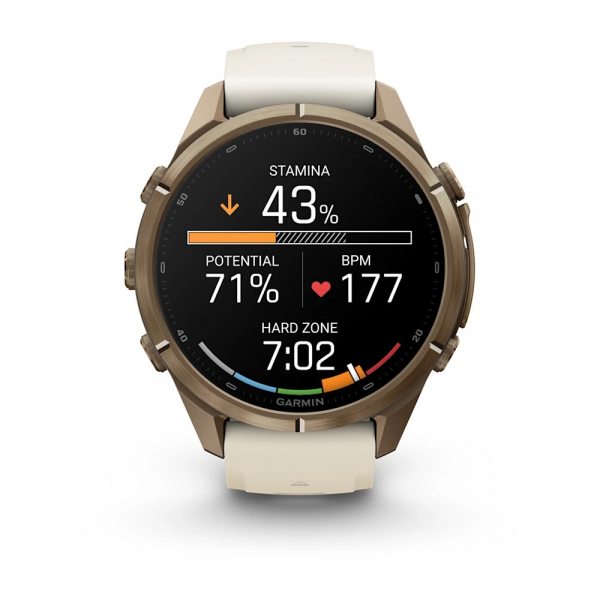 GARMIN FENIX 9 PRO INREACH 43MM AUTUMN GOLD TITANIUM С CREAM/FRENCH GREY СИЛИКОНОВА КАИШКА 2
