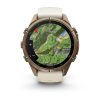 Garmin Fenix 9 Pro inReach 43mm Autumn Gold Titanium с Cream/French Grey силиконова каишка 4