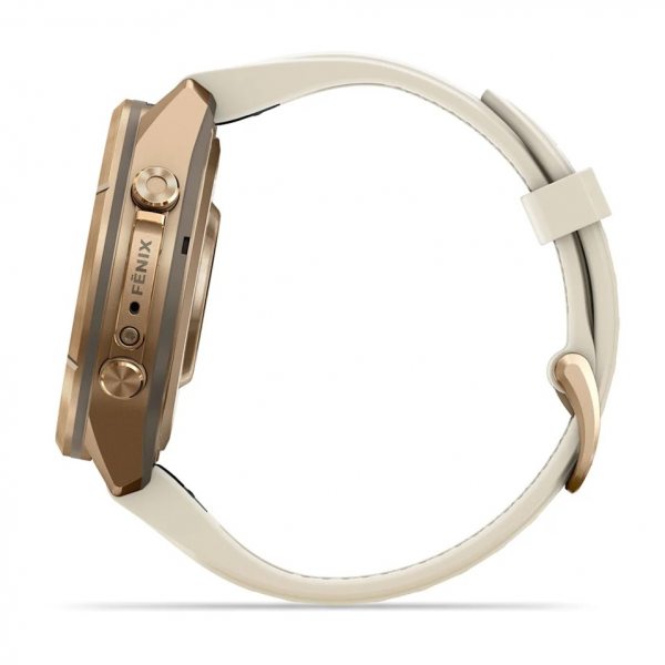 GARMIN FENIX 9 PRO INREACH 43MM AUTUMN GOLD TITANIUM С CREAM/FRENCH GREY СИЛИКОНОВА КАИШКА 6