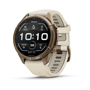 Garmin Fenix 9 Pro 43mm Autumn Gold Titanium с Cream/French Gray силиконова каишка