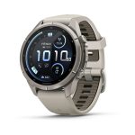 Garmin Fenix 9 Pro inReach 43mm Titanium с Fog Grey/Dark Sandstone силиконова каишка