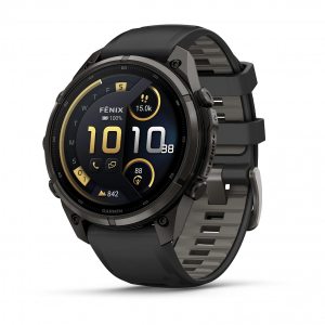 Garmin Fenix 9 Pro inReach 47mm Carbon Gray DLC Titanium с Black/Pebble Grey силиконова каишка