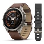 Garmin Fenix 9 Pro inReach 47mm Titanium с Walnut кожена каишка