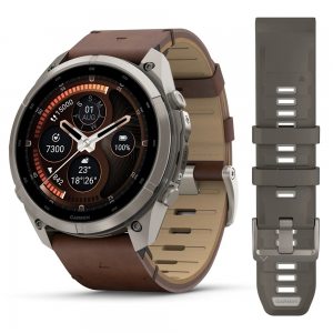Garmin Fenix 9 Pro inReach 51mm Titanium с Walnut кожена каишка