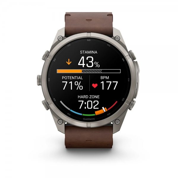 GARMIN FENIX 9 PRO INREACH 51MM TITANIUM С WALNUT КОЖЕНА КАИШКА 3