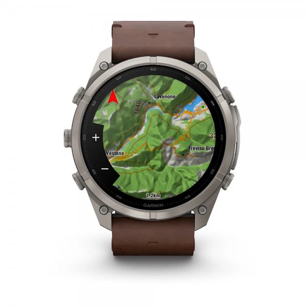 GARMIN FENIX 9 PRO INREACH 51MM TITANIUM С WALNUT КОЖЕНА КАИШКА 2