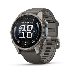 Garmin Fenix 9 43mm Titanium с Pebble Grey силиконова каишка