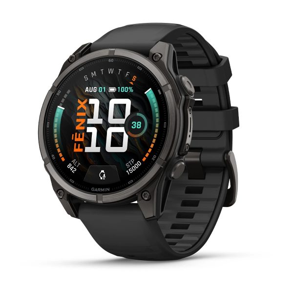 GARMIN FENIX 9 47MM CARBON GREY DLC TITANIUM С BLACK СИЛИКОНОВА КАИШКА