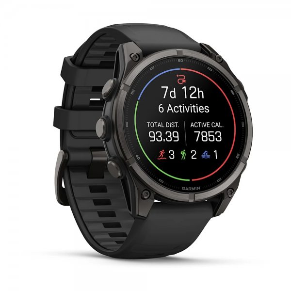 GARMIN FENIX 9 47MM CARBON GREY DLC TITANIUM С BLACK СИЛИКОНОВА КАИШКА 4