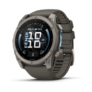 Garmin Fenix 9 51mm Titanium с Pebble Grey силиконова каишка