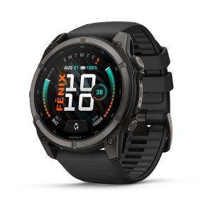 Garmin Fenix 9 51mm Carbon Grey DLC Titanium с Black силиконова каишка